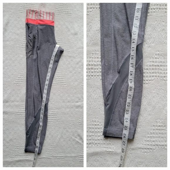 Lululemon Inspire Tight II (Mesh)- In  Grey/ Butter Pink - Picture 12 of 14
